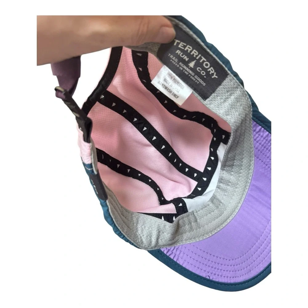 Territory Run Co Summit Canyon Pink and Purple Five Panel Running Hat